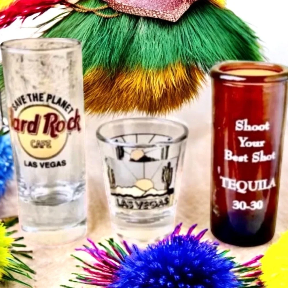Hard Rock Cafe Shot Glass Las Vegas + 2 More